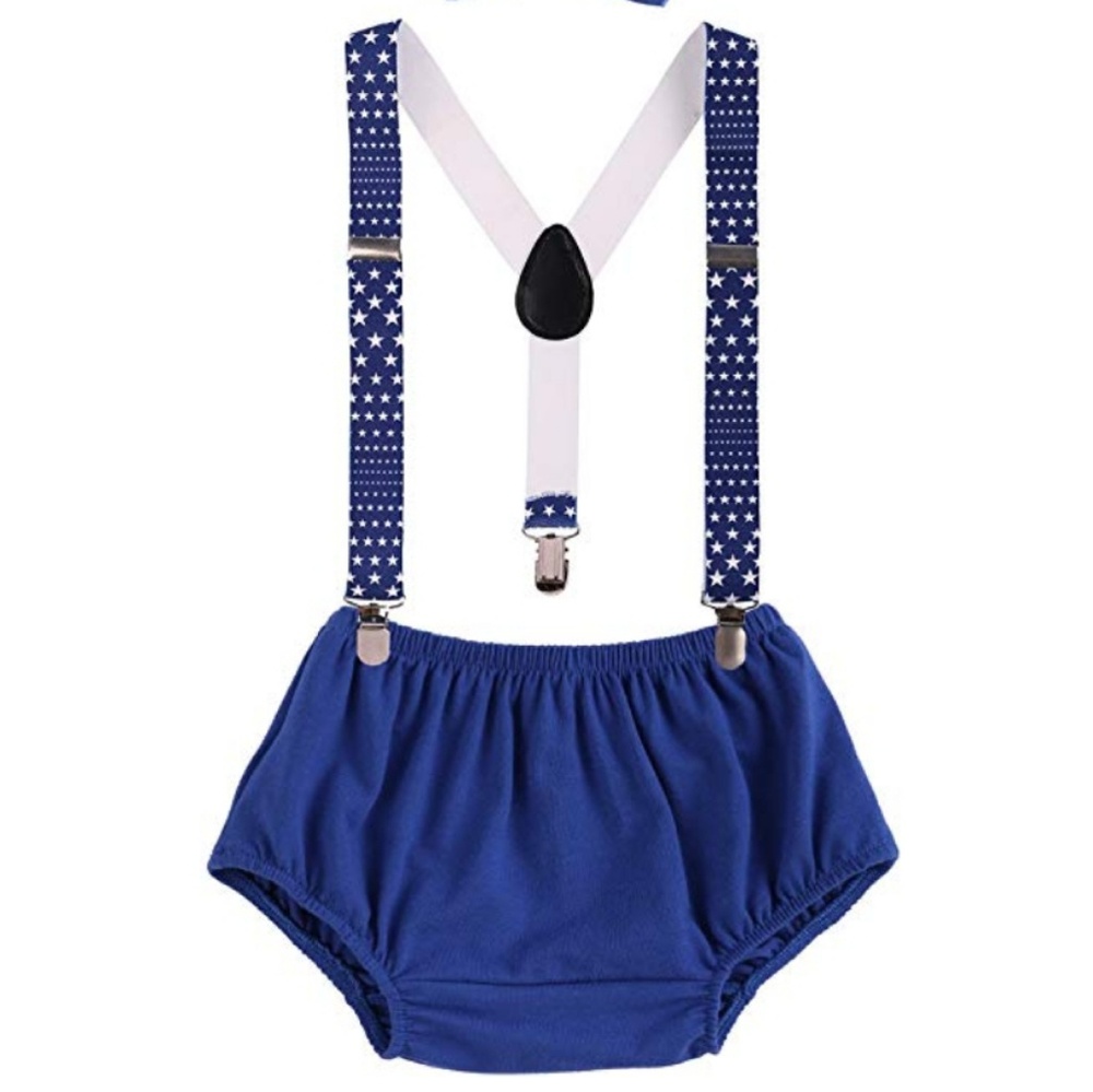 Baby boy set bloomers and suspender set